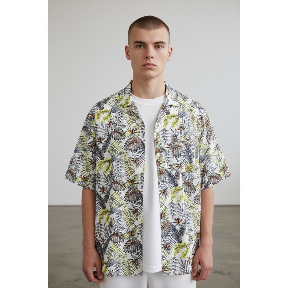 Ariat Tropical Print Button Shirt L Resort Coastal Vacation Style - Picture 1 of 5
